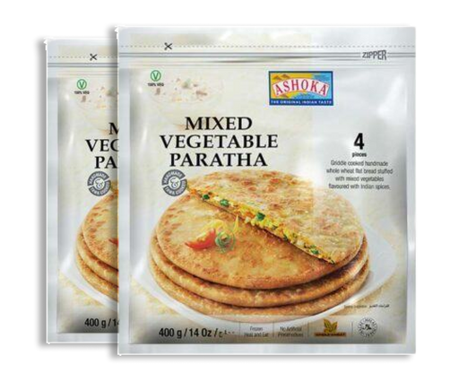 Frozen Ashoka Mixed Veg Paratha (4pcs) 400gm Bundle - Only Berlin Delivery (choose your Quantity)