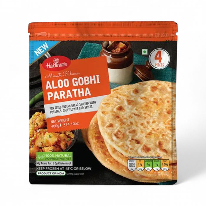 Gefrorenes Haldiram's Aloo Gobhi Paratha (4 Stück) 400 g – Nur Lieferung in Berlin