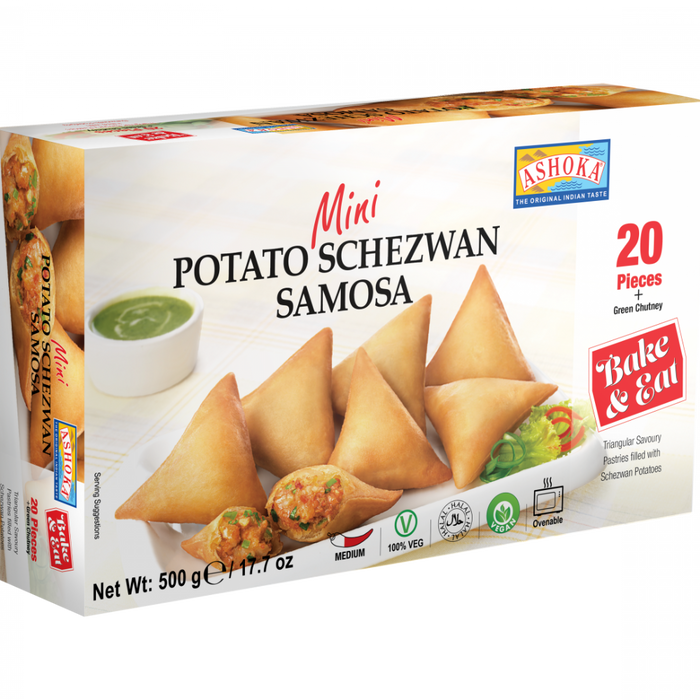 Frozen Ashoka Mini Potato Schezwan Samosa (20pcs) 500gm - Only Berlin Delivery