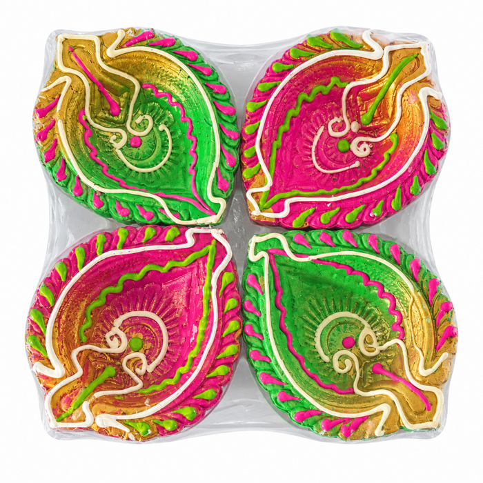 Diwali Diya - Colourfull (Pack Of 4)