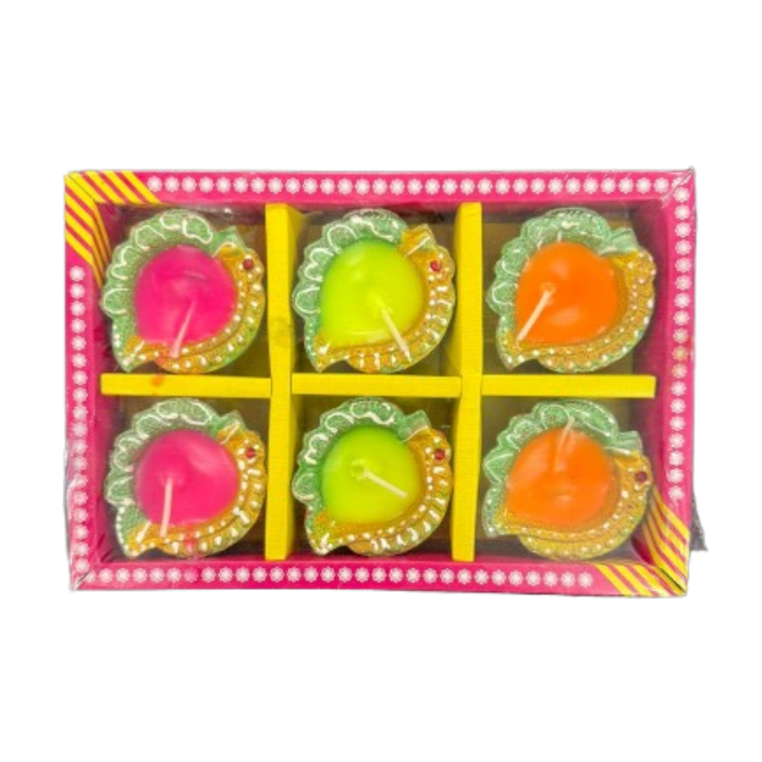 Diya mit Kerze (12er-Set)