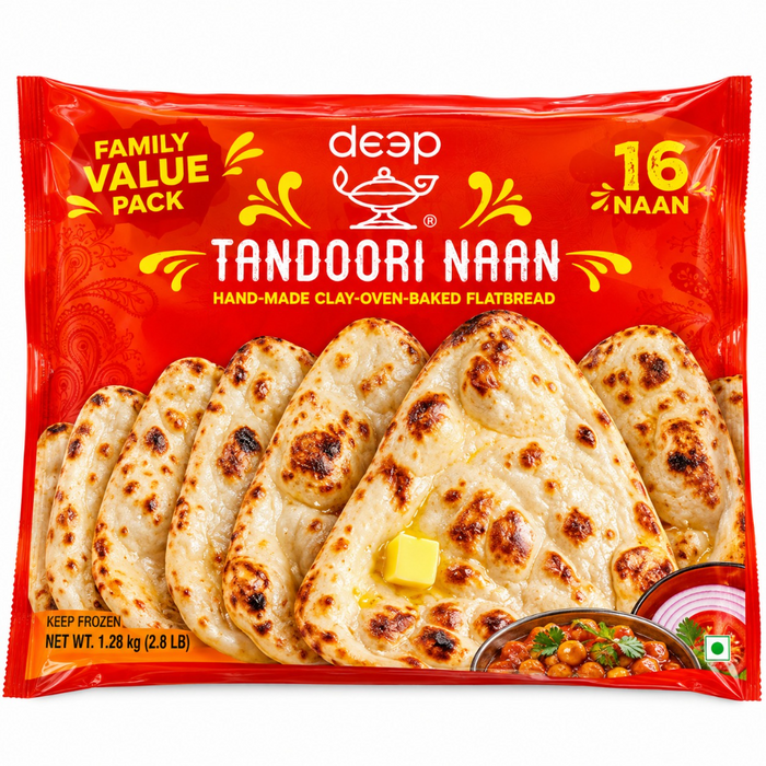 Frozen Deep Family Value Pack - Tandoori Naan (16pcs) 1200gm - Only Berlin Delivery