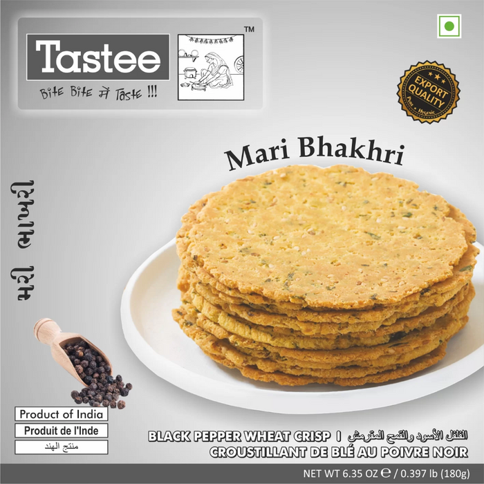 Tastee Bhakhari - Mari (black Pepper) 180gm