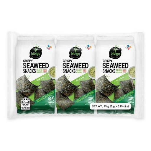 Bibigo Crispy Seetang Snack - Wasabi (3pack) 15gm