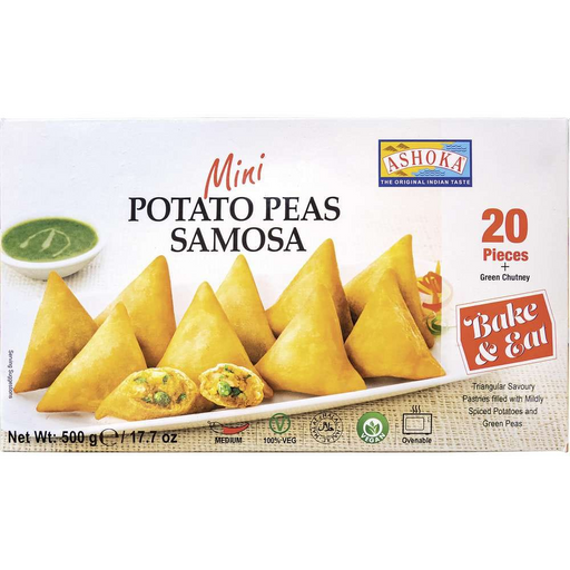 Frozen Ashoka Mini Potato Peas Samosa (20pcs) 500gm - Only Berlin Delivery
