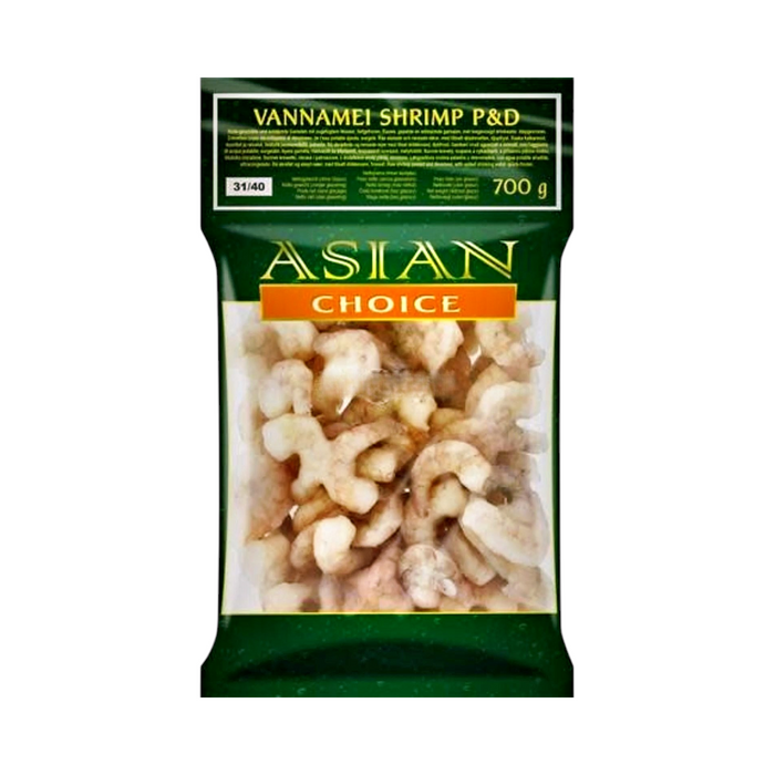 Gefrorene Asian Choice Vannamei-Garnelen P&amp;D (31/40) 700 g – Nur Lieferung nach Berlin