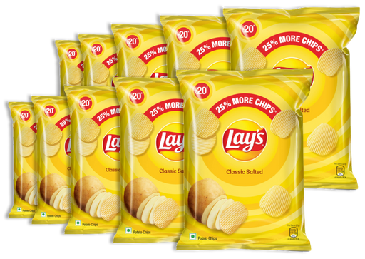 Lays Chips - Classic Salted 52gm Bundle (choose your Quantity)