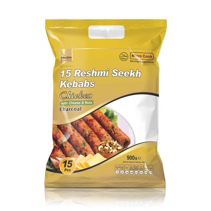 Frozen Crown Chicken Reshmi Seekh Kebab (15pcs) 900gm - Only Berlin Delivery